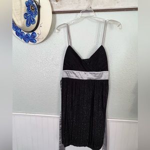 I.N. San Francisco Black and Silver Glitter Bubble Bottom Dress